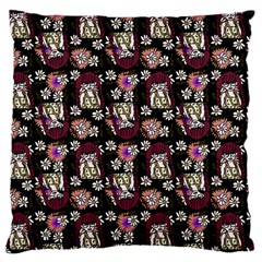 Braids Doll Daisies Black Large Cushion Case (one Side) by snowwhitegirl