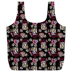 Braids Doll Daisies Black Full Print Recycle Bag (xl) by snowwhitegirl