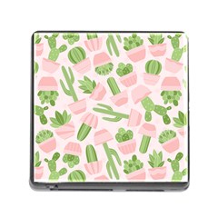 Cactus Pattern Memory Card Reader (square 5 Slot) by designsbymallika