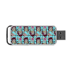 Braids Doll Daisies Blue Portable Usb Flash (one Side) by snowwhitegirl