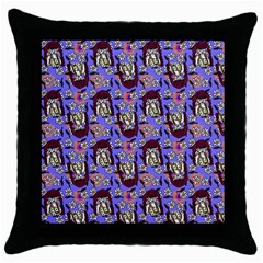 Braids Doll Daisies Purple Throw Pillow Case (black) by snowwhitegirl