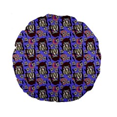 Braids Doll Daisies Purple Standard 15  Premium Flano Round Cushions by snowwhitegirl