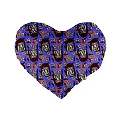 Braids Doll Daisies Purple Standard 16  Premium Flano Heart Shape Cushions by snowwhitegirl