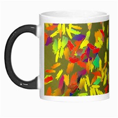 Colorful Brush Strokes Painting On A Green Background                                                    Morph Mug by LalyLauraFLM