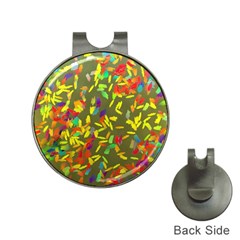 Colorful Brush Strokes Painting On A Green Background                                                    Golf Ball Marker Hat Clip by LalyLauraFLM