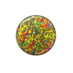 Colorful brush strokes painting on a green background                                                    Hat Clip Ball Marker Front