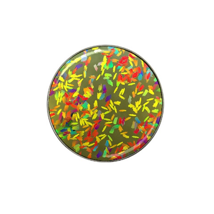 Colorful brush strokes painting on a green background                                                    Hat Clip Ball Marker