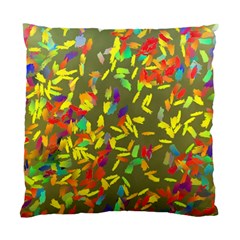 Colorful Brush Strokes Painting On A Green Background                                                   Standard Cushion Case (two Sides) by LalyLauraFLM