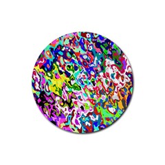 Colorful paint texture                                                    Rubber Coaster (Round)