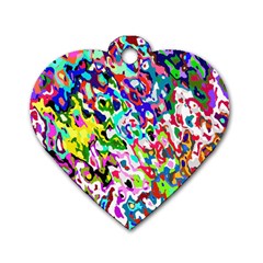 Colorful Paint Texture                                                    Dog Tag Heart (one Side) by LalyLauraFLM