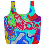 Colorful distorted shapes on a grey background                                                Full Print Recycle Bag (XXL) Front