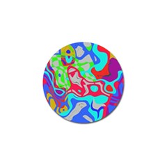 Colorful Distorted Shapes On A Grey Background                                                     Golf Ball Marker (4 Pack) by LalyLauraFLM