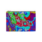 Colorful distorted shapes on a grey background                                                     Cosmetic Bag Front