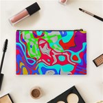 Colorful distorted shapes on a grey background                                                     Cosmetic Bag Back