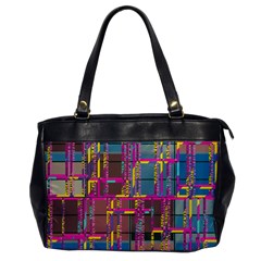 Colorful Shapes Texture                                                   Oversize Office Handbag by LalyLauraFLM