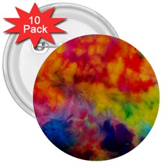 Colorful Watercolors Texture                                                    3  Button (10 Pack) by LalyLauraFLM