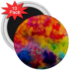 Colorful Watercolors Texture                                                    3  Magnet (10 Pack) by LalyLauraFLM