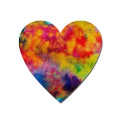 Colorful Watercolors Texture                                                    Magnet (heart) by LalyLauraFLM