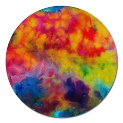 Colorful Watercolors Texture                                                    Magnet 5  (round) by LalyLauraFLM