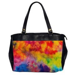 Colorful Watercolors Texture                                                    Oversize Office Handbag (2 Sides) by LalyLauraFLM