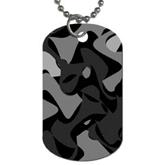 Trippy, Asymmetric Black And White, Paint Splash, Brown, Army Style Camo, Dotted Abstract Pattern Dog Tag (one Side) by Casemiro