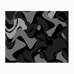 Trippy, Asymmetric Black And White, Paint Splash, Brown, Army Style Camo, Dotted Abstract Pattern Small Glasses Cloth by Casemiro