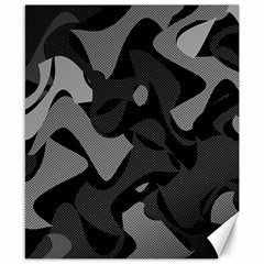 Trippy, Asymmetric Black And White, Paint Splash, Brown, Army Style Camo, Dotted Abstract Pattern Canvas 8  X 10  by Casemiro