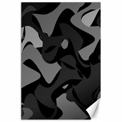 Trippy, Asymmetric Black And White, Paint Splash, Brown, Army Style Camo, Dotted Abstract Pattern Canvas 20  X 30  by Casemiro