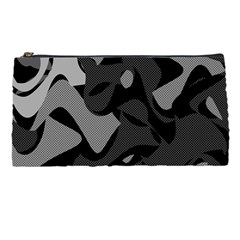 Trippy, Asymmetric Black And White, Paint Splash, Brown, Army Style Camo, Dotted Abstract Pattern Pencil Case by Casemiro