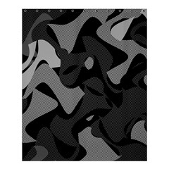 Trippy, Asymmetric Black And White, Paint Splash, Brown, Army Style Camo, Dotted Abstract Pattern Shower Curtain 60  X 72  (medium)  by Casemiro