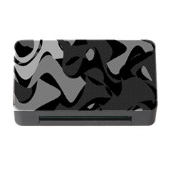 Trippy, Asymmetric Black And White, Paint Splash, Brown, Army Style Camo, Dotted Abstract Pattern Memory Card Reader With Cf by Casemiro