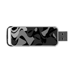 Trippy, Asymmetric Black And White, Paint Splash, Brown, Army Style Camo, Dotted Abstract Pattern Portable Usb Flash (two Sides) by Casemiro