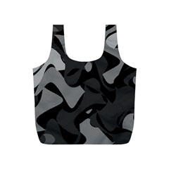 Trippy, Asymmetric Black And White, Paint Splash, Brown, Army Style Camo, Dotted Abstract Pattern Full Print Recycle Bag (s) by Casemiro