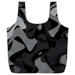 Trippy, Asymmetric Black And White, Paint Splash, Brown, Army Style Camo, Dotted Abstract Pattern Full Print Recycle Bag (xl) by Casemiro