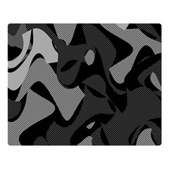 Trippy, Asymmetric Black And White, Paint Splash, Brown, Army Style Camo, Dotted Abstract Pattern Double Sided Flano Blanket (large)  by Casemiro