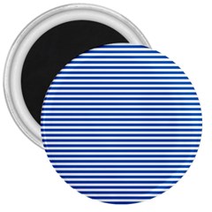 Classic Marine Stripes Pattern, Retro Stylised Striped Theme 3  Magnets by Casemiro