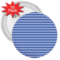 Classic Marine Stripes Pattern, Retro Stylised Striped Theme 3  Buttons (10 Pack)  by Casemiro