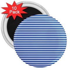 Classic Marine Stripes Pattern, Retro Stylised Striped Theme 3  Magnets (10 Pack)  by Casemiro