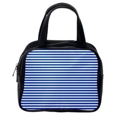 Classic Marine Stripes Pattern, Retro Stylised Striped Theme Classic Handbag (one Side) by Casemiro