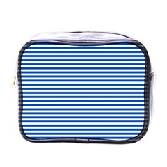 Classic Marine Stripes Pattern, Retro Stylised Striped Theme Mini Toiletries Bag (one Side) by Casemiro