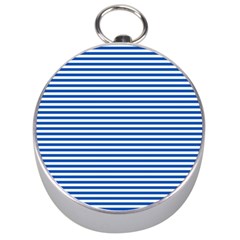 Classic Marine Stripes Pattern, Retro Stylised Striped Theme Silver Compasses by Casemiro