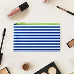 Classic Marine Stripes Pattern, Retro Stylised Striped Theme Cosmetic Bag (xs) by Casemiro