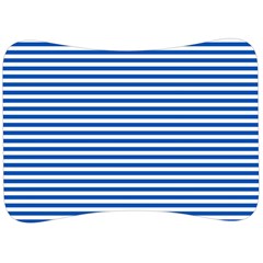 Classic Marine Stripes Pattern, Retro Stylised Striped Theme Velour Seat Head Rest Cushion by Casemiro