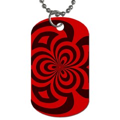 Spiral Abstraction Red, Abstract Curves Pattern, Mandala Style Dog Tag (one Side) by Casemiro