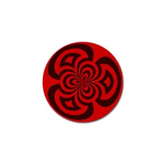 Spiral Abstraction Red, Abstract Curves Pattern, Mandala Style Golf Ball Marker by Casemiro