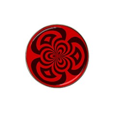 Spiral Abstraction Red, Abstract Curves Pattern, Mandala Style Hat Clip Ball Marker (10 Pack) by Casemiro