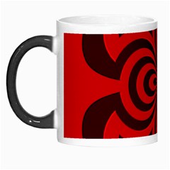 Spiral Abstraction Red, Abstract Curves Pattern, Mandala Style Morph Mugs by Casemiro