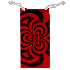 Spiral Abstraction Red, Abstract Curves Pattern, Mandala Style Jewelry Bag by Casemiro