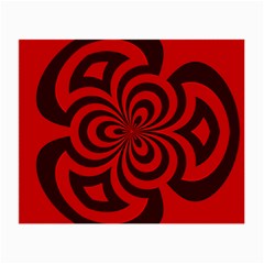 Spiral Abstraction Red, Abstract Curves Pattern, Mandala Style Small Glasses Cloth (2 Sides) by Casemiro