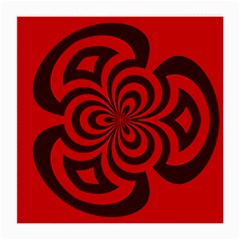 Spiral Abstraction Red, Abstract Curves Pattern, Mandala Style Medium Glasses Cloth by Casemiro